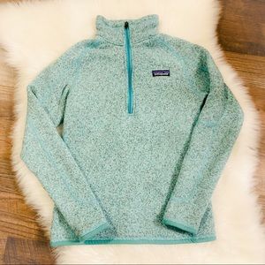 Patagonia Turquoise Green Blue Quarter Zip Pullover Better Sweater XS